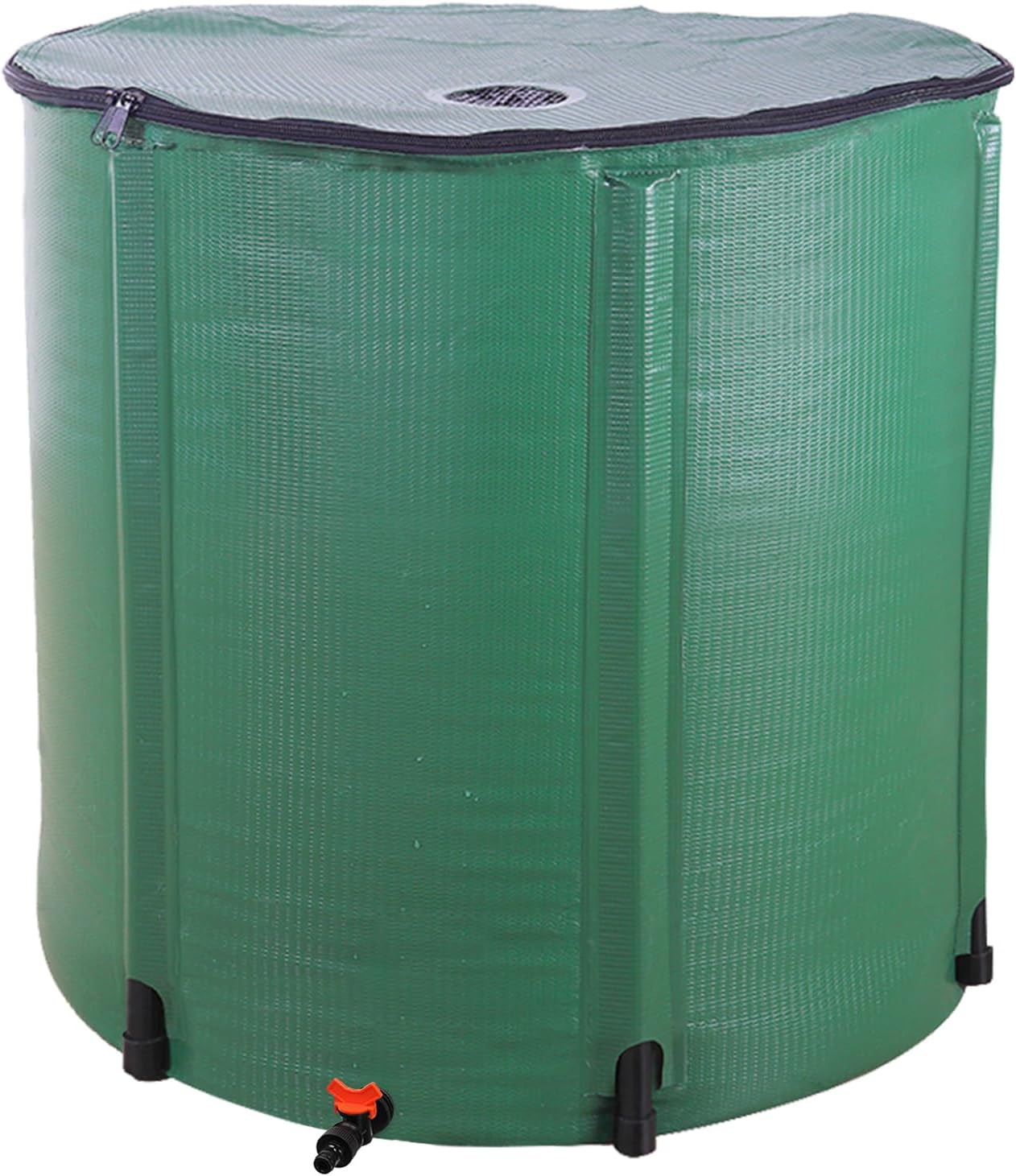 Collapsible Rain Barrel, 200 Gallon Portable Rainwater Collection System, Rain Catcher Barrel, Water Storage Tank with Spigots and Overflow Kit, Rain Water Barrel Collector for Garden, Green