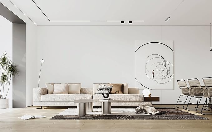 Dimoon 118''x15.7'' White Skin Peel and Stick Wallpaper Contact Paper Modern Self Adhesive Wall Paper Removable Renter Friendly Textured Solid Color Cabinet Vinyl Roll (118''x15.7'',White Skin)