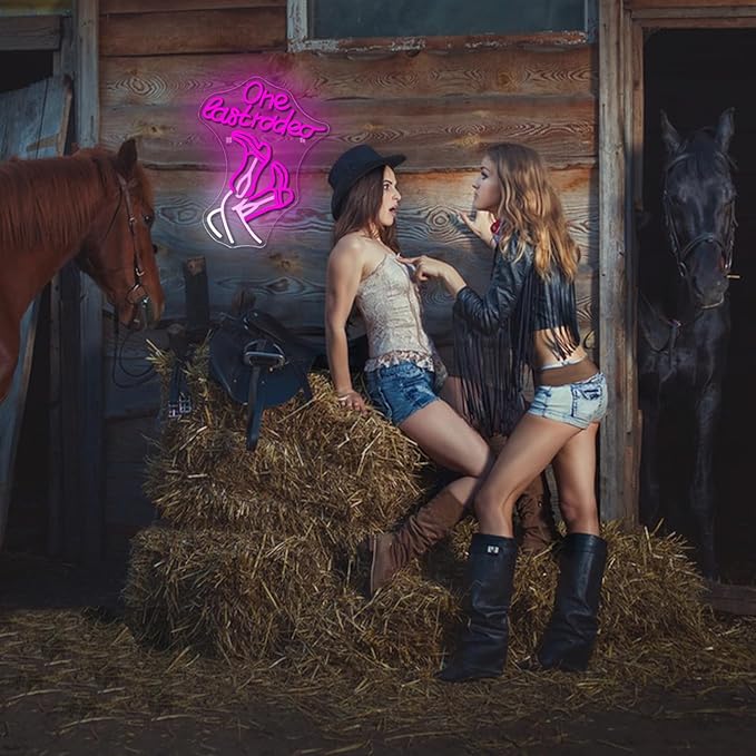 WLHOPE One Last Rodeo Neon Sign Cowboy Boots Neon Sign Led Sign,Dimmable Cowgirl Neon Signs for Wall Decor,Connectivity Via USB Licked Neon Light for Bedroom Home Bar Club Hotel Party Western Decor