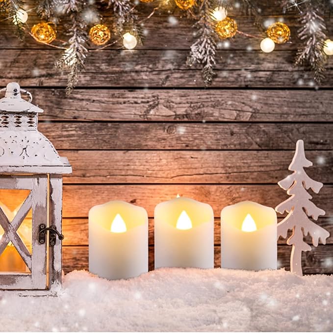 6 PCS 1.8”H Rechargeable Flameless Votive Candles with Remote and Charging Cable, Battery Operated Flickering LED Tealight Candles, Durable & Sturdy Tea Light, Ideal for Pumpkin/Bar/Party Decor