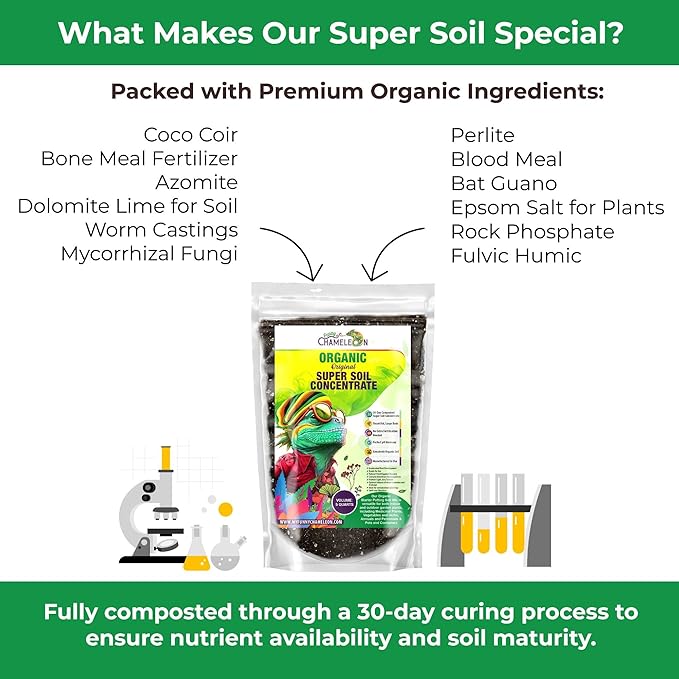 Organic Original Super Soil Concentrate with Mycorrhizae – Living Soil Boosts Roots & Buds for Seeds & Clones - Indoor & Outdoor Growing - Mix 1:4 with Topsoil Potting Soil (10 quarts)