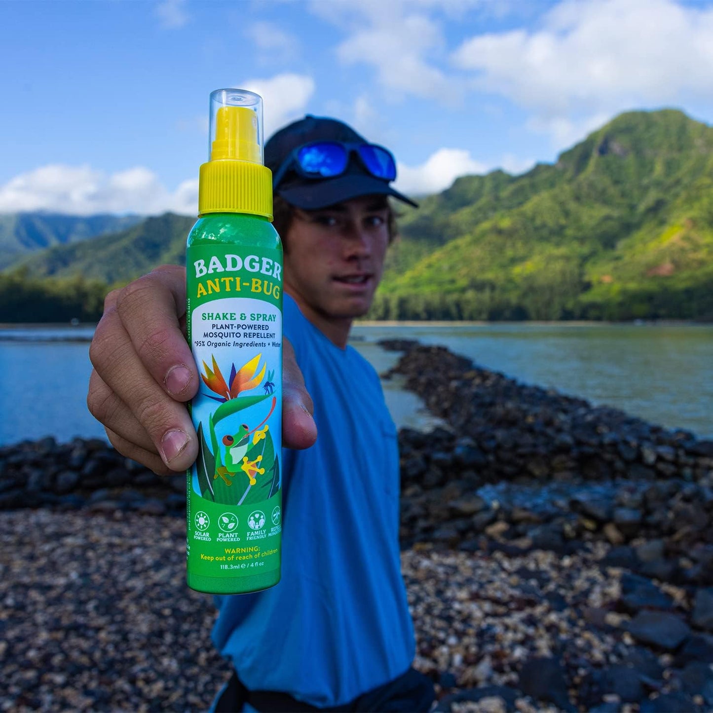 Badger Bug Spray, Family Friendly All Natural Mosquito Repellent w/Organic Essential Oils, Great Smelling Citronella Spray, Effective for 3 Hours, Deet-Free Vegan Insect Repellent, 4 fl oz, 2-Pack