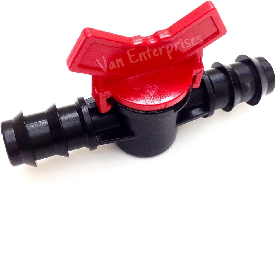 2PK of 3/8" ID PVC Ball Valves Hose Barb Connectors (3/8” ID) for Drip Irrigation Hoses and Aquariums [Various