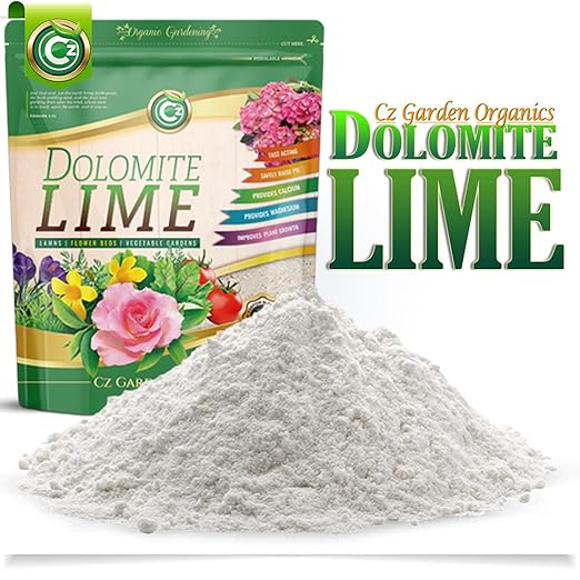 Organic Dolomite Lime 5LB - Made in USA - Garden Soil Amendment Fertilizer for Plants. Calcium/Magnesium Additive. Raise & Stabilize pH - Earthbox Tomatoes & Peppers Blossom End Rot. OMRI Listed