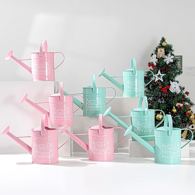 Gifts for Grandma, Gardening Gifts for Women,Grandma Gifts from Grandkids, Best Gifts for Grandma, Nana,Mimi,Gigi, Oma, Metal Watering Can for Indoor Plants,1/2 Gallon,Pink ﻿