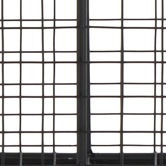 Deco 79 Metal Large Open Frame Wire Grid Storage Basket with Curved Sides and Ring Handles, 30" x 20" x 20", Black