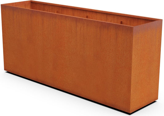 Corten Steel Planter Rectangle Outdoor Metal Garden Box Heavy Duty | Made in USA | Fully Assembled