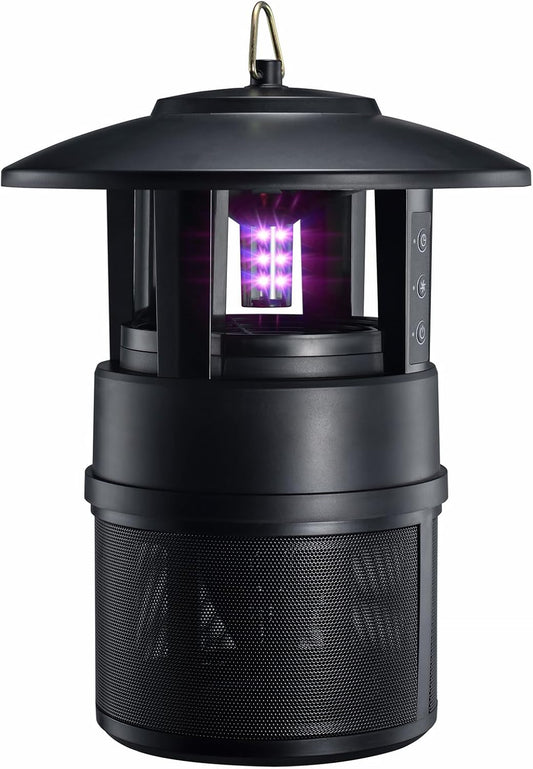 Mosquito Trap Outdoor, Flying Insect Bug Trap with Lighting, Sleep and Timer Functions, Gnat Flies Moths Wasps Beetles Catcher, Indoor Bug Mosquito Zapper Alternative, Black
