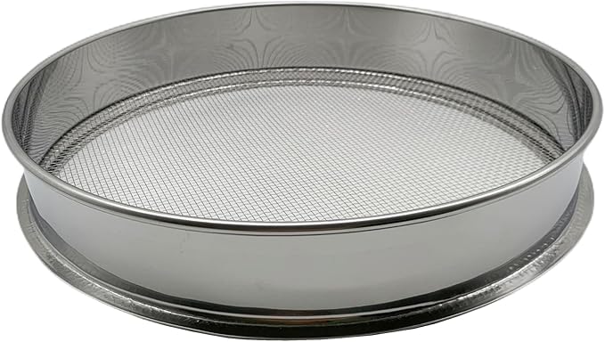 Soil Sieve for Garen -12 inches Soil Sifter for Rocks Compost-Sifting pan (1/12”Mesh Screen)