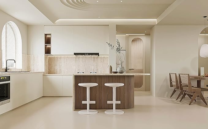 Dimoon 394''x15.7'' Cream Skin Peel and Stick Wallpaper Contact Paper Modern Self Adhesive Wall Paper Removable Renter Friendly Textured Solid Color Cabinet Vinyl Roll (394''x15.7'',Cream Skin)