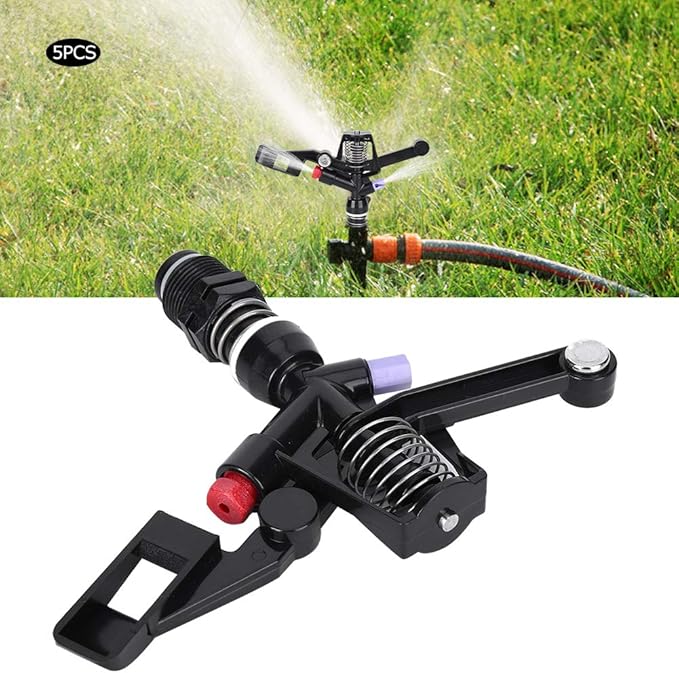 5PCS Garden Impulse Sprinkler Impact Sprinkler for Watering Irrigation, 3/4in DN20 Male Thread