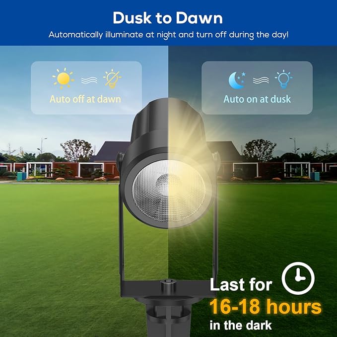 ZYAN Solar Landscape Spotlights Outdoor Waterproof IP65, Bright Solar Powered Garden Yard Spot Lights for Outside Plant, Tree, Pathway, Auto On/Off Wall Lights for Walkway, Lawn, Pool Areas-4 Pack