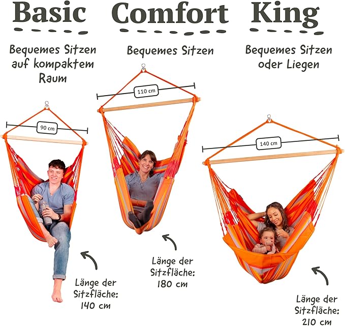 LA SIESTA® - XL King Domingo Hammock Swing Chair & CasaMount - Weather & Tear Resistant Hanging Chair - Outdoor Indoor Hammock Chair w/Suspension Kit for Walls Ceilings Square Beams - Toucan