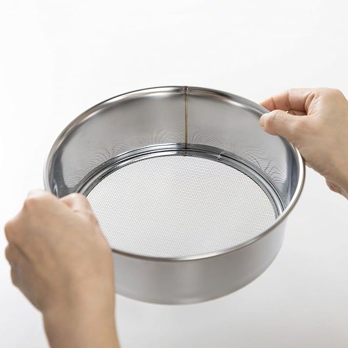 Wazakura Soil Sifter for Gardening and Bonsai 3PCS Set, 8-1/4 in, Stainless Steel Garden Sieve and Compost Sifter for Topsoil, Akadama Soil, Fine Sand, Worm Castings. Portable Sifter for Rocks
