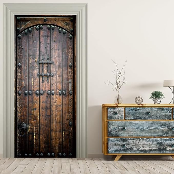 3D Self-Adhesive Door Poster Door Sticker Wooden Door Film Door Decoration 77 x 200 cm
