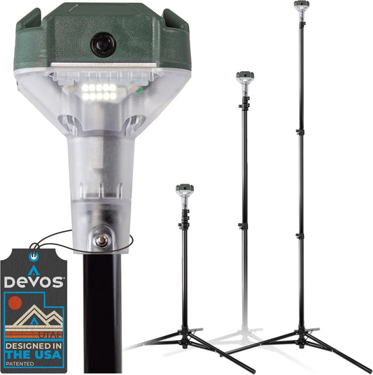 Devos Outdoor LightRanger 800 Lumen Lantern - Rechargeable Telescoping LED Lantern, 8 Feet Tall, 30-Hour Runtime, Illuminates 40-Foot Area, Adjustable Height