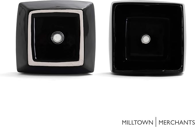 Milltown Merchants Succulent Wall Planters - Wall Vases - White Ceramic Wall Mounted Planters - Succulent Plant Pots - Hanging Vases for Living Wall (1 Pack/Contemporary/Black)