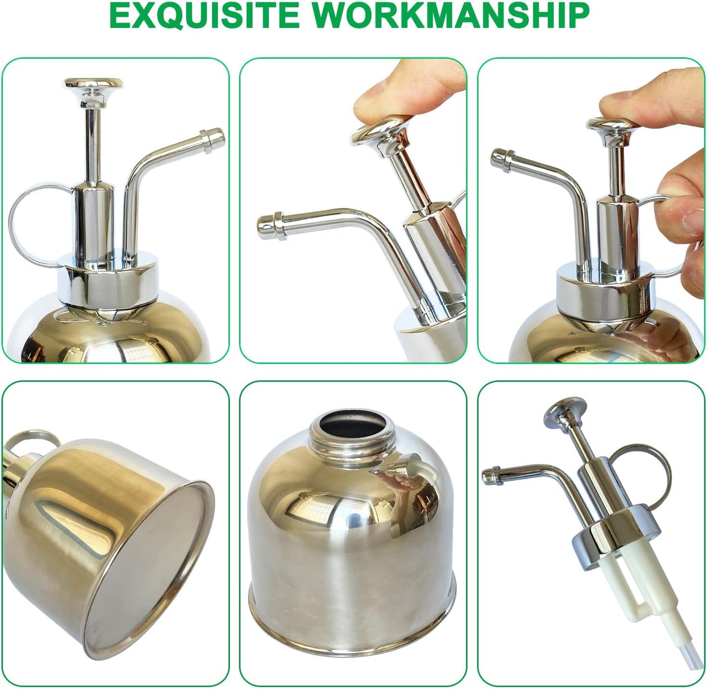 Plant Mister Spray Bottle Stainless Steel Plant Sprayer, Small Watering can Plant Spray Bottle Modern Gardening Tools for Indoor Potted Plants Watering and Spraying