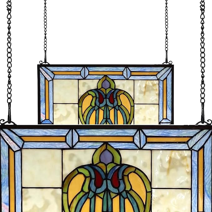 20 Inch Stained Glass Window Hanging Chain Picture Hanging Chain Sunshine Catcher Black Metal Nickel Plating Stained Glass Window Panels Chains 4 Pcs