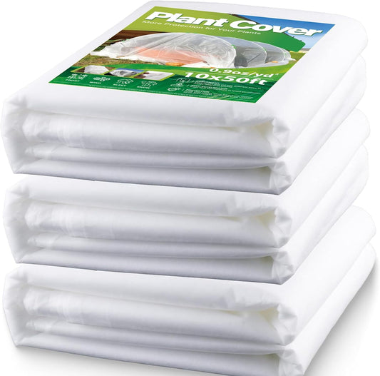 3pack 10x50ft Plant Covers Freeze Protection- Frost Cloth Blanket Floating Row Cover for Winter 0.9 oz/yd