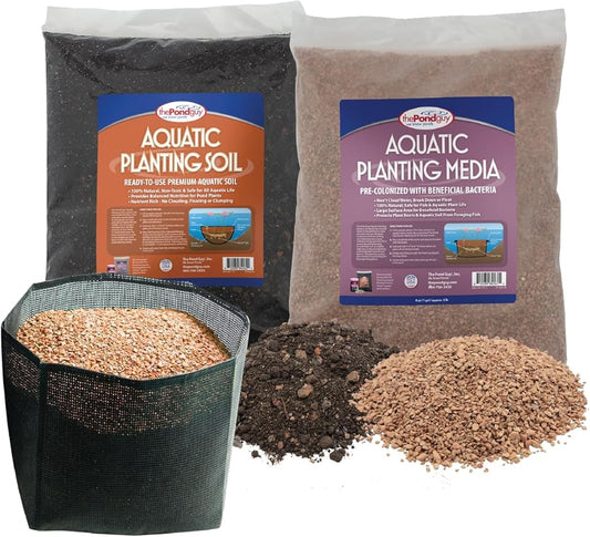 The Pond Guy Planting Bag & Soil Kit for Outdoor Water Gardens, Aquatic Flower Supplies, Pot & Grow Lily, Lotus & Bog Plants, Large Plant Bag & Soil