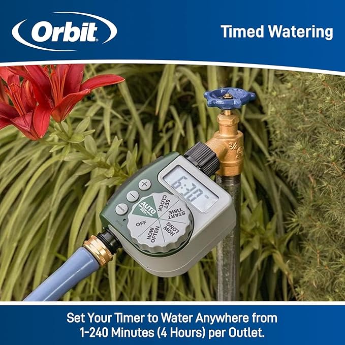 Orbit 62061N Single-Outlet Hose Watering Timer, 1 Outlet, Green (3-Pack 1 Outlet)