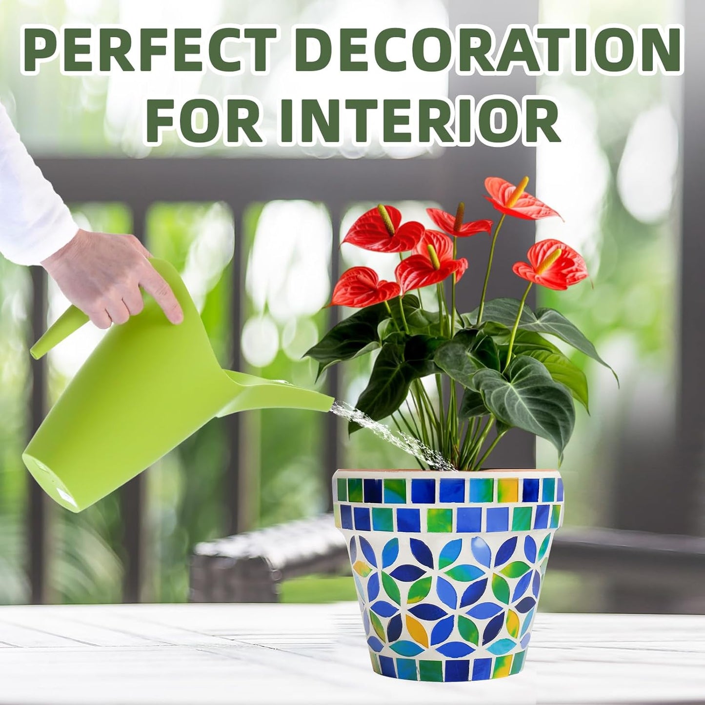 VOREEN 4.2 Inch Mosaic Terracotta Plant Pot, Handmade Flower Pots with Drainage, Handmade Indoor/Outdoor Decorative Planter for Succulents, Home & Garden Decor, Gift for Mom Wife Friend