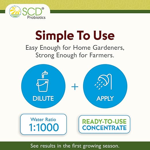 SCD BioAg – Organic Farm and Garden Soil Microbes, Compost Starter with 12 Probiotic Strains, Live Super Concentrate of Liquid Microorganisms, Chemical-Free Soil Amendment, 1 Liter (4 Pack)