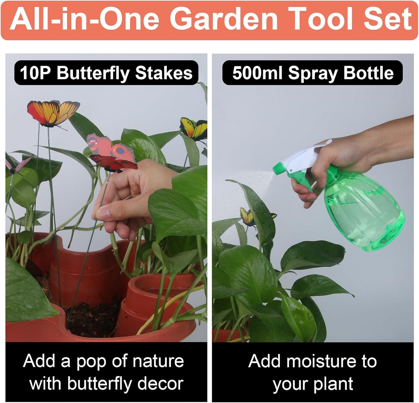 Vertical Planter, 5 Tier Stackable Strawberry Planter with Garden Tool Set, Movable Indoor/Outdoor Garden Herb Pot for Growing Vegetables and Succulents, Red