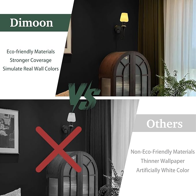 Dimoon 787''x17.7'' Black Peel and Stick Wallpaper Contact Paper Self Adhesive Wall Paper