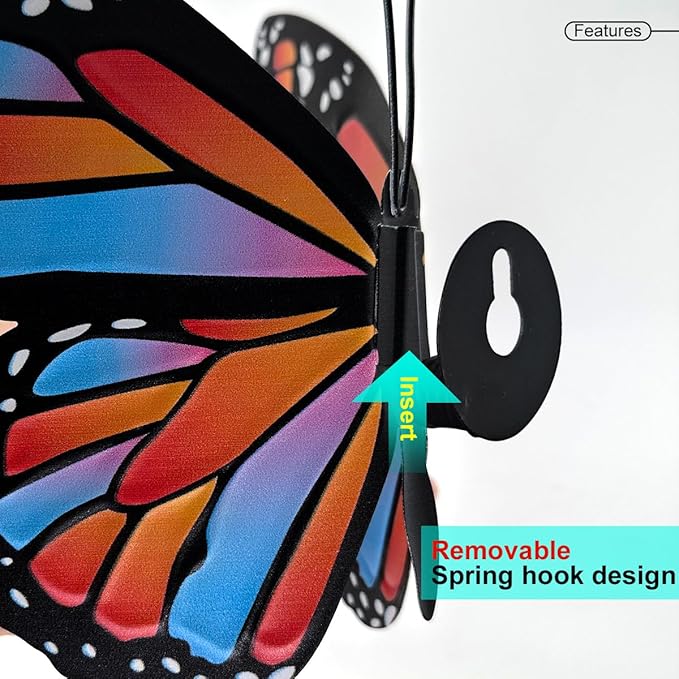 EOORAU 3D Metal Butterfly Wall Decor, Double-sided Pattern Metal Butterflies Wall Hanging Sculpture Decor for Outdoor Fence Patio Yard Garden Tree Decorations, Housewarming Gift