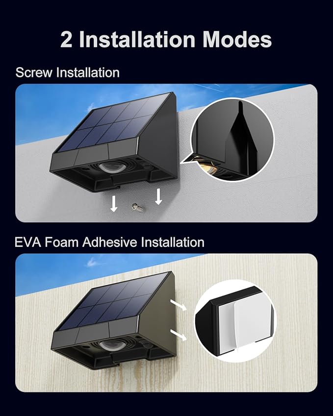 8 Pack Color Changing Solar Powered Fence Lights Outdoor Decorative LED Waterproof Yard Lighting for Outside Wall, Deck, House Patio, Rail, Stair, Backyard, 8 Colorful Modes, Easy 1-Min Installation