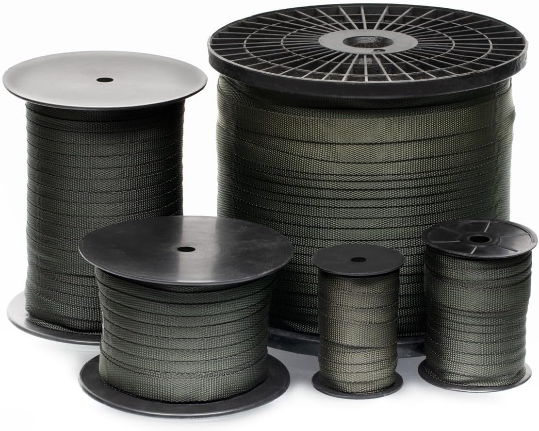 1500 FT Tree Tie Strap for Plant Support, Webbing Straps for Staking, 3/4 Inch Width Guying Material Garden Strap for Outdoor Tree Straightening, 1500 Lbs Strength (Olive Green) - 1500 Feet