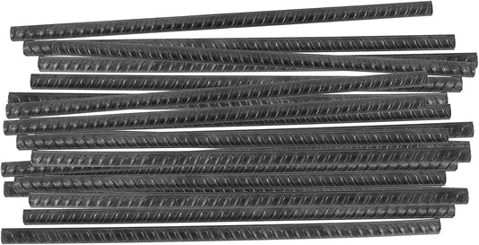 16 PCS 15 Inch Black Ground Rebar Stakes, Heavy Duty Hook Ground Anchors Stakes, Straight Metal Stakes for Concrete Forming, Camping Tent, Plant Stakes, 3/8” Thick