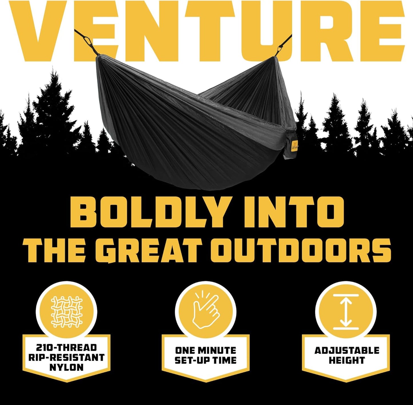 Wise Owl Outfitters Camping Hammock – 500lbs Portable Hammock with Tree Straps - Travel, Backpacking, Hiking, Outdoors Camping Gear - Single or Double