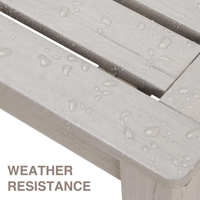 Psilvam 2-Person Outdoor Poly Lumber Patio Backless Bench, Fade-Resistant & Odor-Free Poly Lumber Patio Furniture, Weatherproof, Suitable for Garden, Porch and Park, 700 Lbs Support (2pcs, Grey)