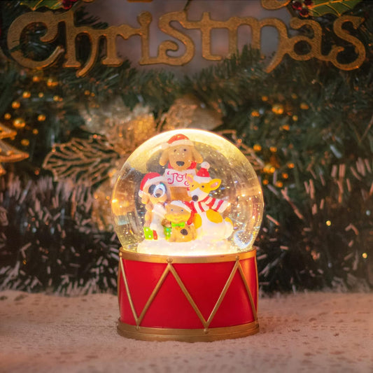 MUMTOP Snow Globe, Christmas Snow Globes, Snow Globes for Kids, Puppy Christmas Lanterns Music Box with 6 Color Changing LED Lights Christmas Birthday Gift