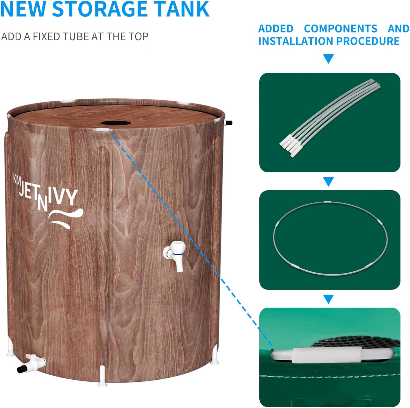 Rain Barrel Anti-Collapse Collapsible Rainwater Collection System,Portable Water Storage Tank,Garden Water Catcher
