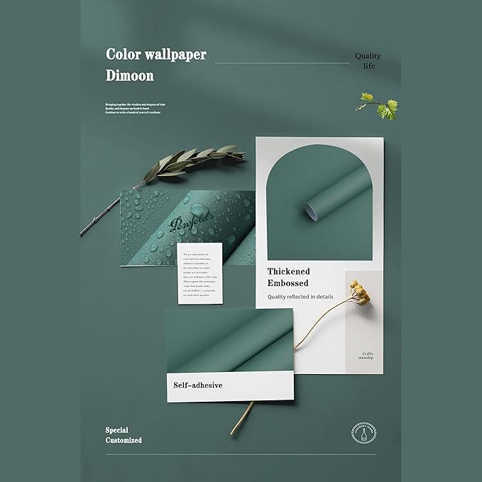 Dimoon 78.7''x17.7'' Blue Peel and Stick Wallpaper Contact Paper Modern Self Adhesive Wall Paper Removable Renter Friendly Textured Solid Color Shelf Vinyl Roll (78.7''x17.7'',Sapphire Blue)