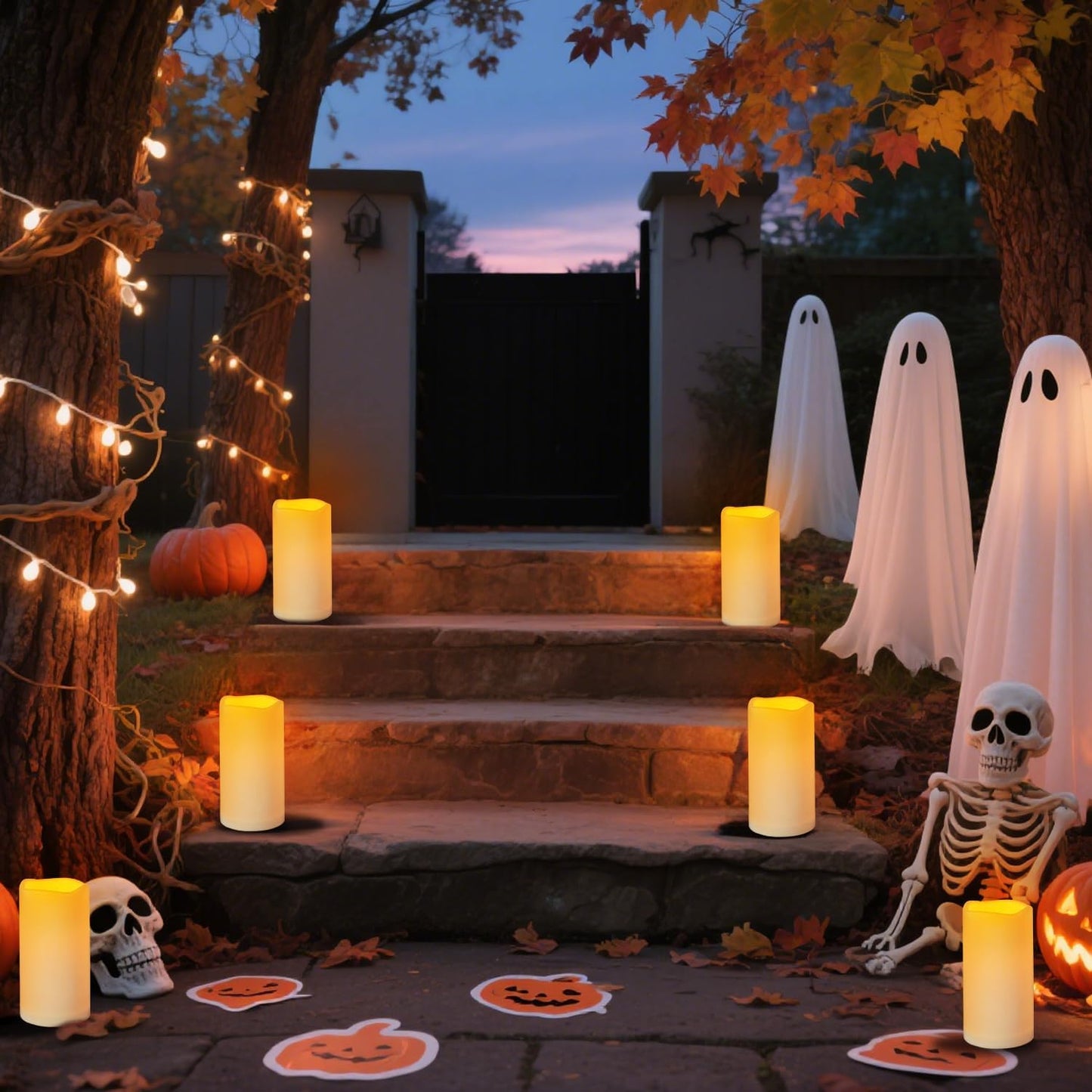 Flickering Flameless Candles Waterproof Large (D 3" x H 6") LED Candles, 2Pcs Pillar Outdoor Indoor Battery Operated Candles with Remote for Home/Wedding/Christmas/Holiday Décor