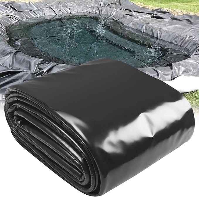 20 x 25 FT Pond Liner, 20 Mil Pond Liners for Outdoor Ponds, HDPE Pond Liner Easy Cutting Puncture Resistant, Pond Liners for Water Garden Fountain Waterfall, Koi Fish Aquaculture Pond