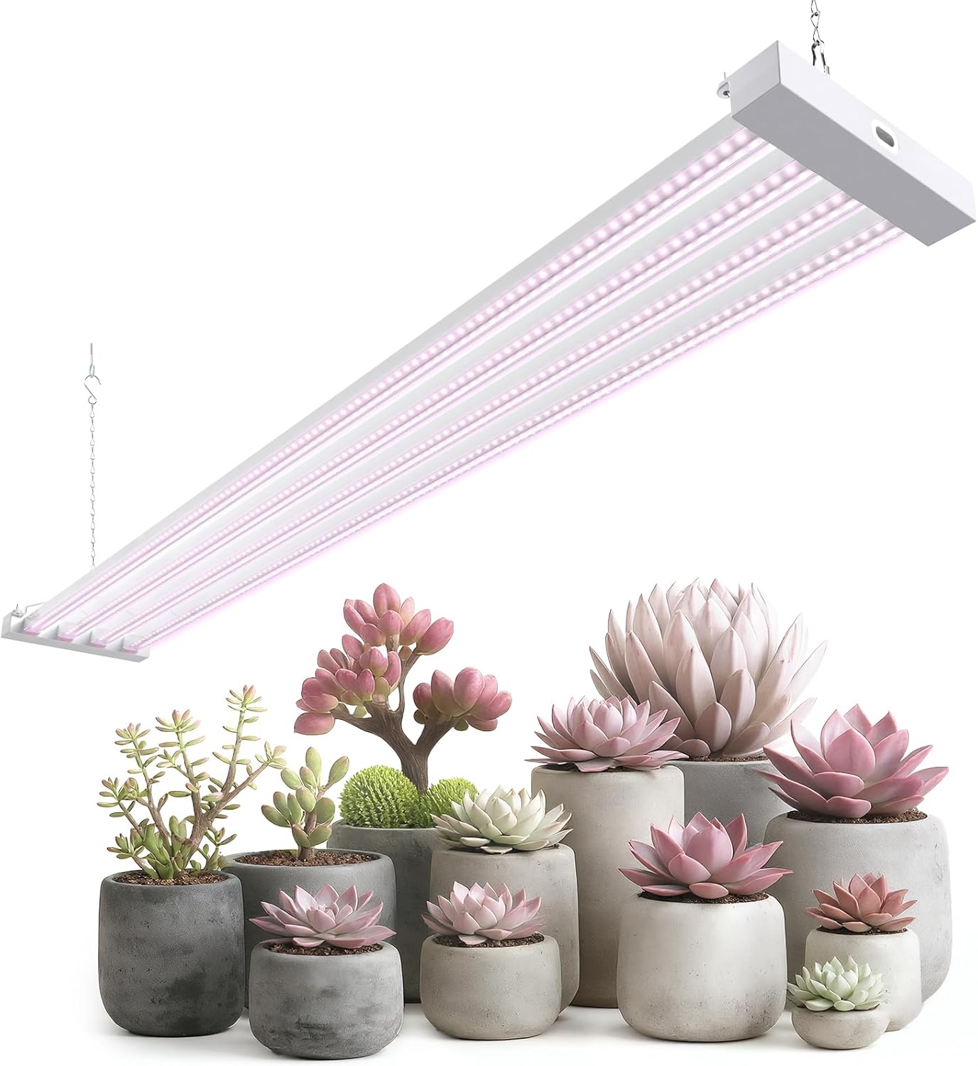 Barrina TX-L63 3FT LED Grow Light, 63W, 4 Panels Wider Coverage, Full Spectrum, High PPFD, Super Bright, Linkable, Hanging Fixture, Plant Stand with Grow Light for Indoor, Vegetable, Seeding, 1 Pack
