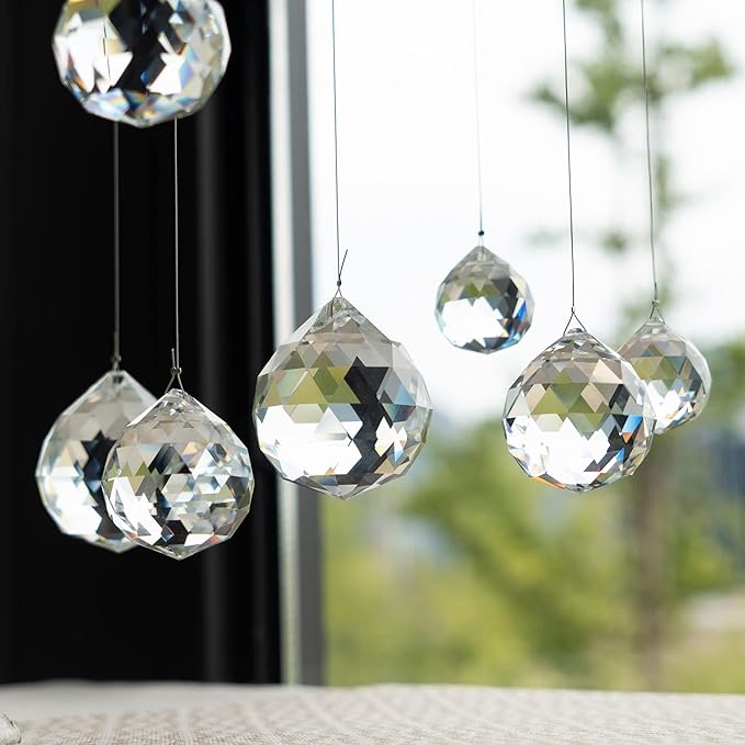 40mm 10Pack Crystal Ball Prism 1.57 Inch Decorative Ball for Chandelier Window Suncatcher Rainbow Maker
