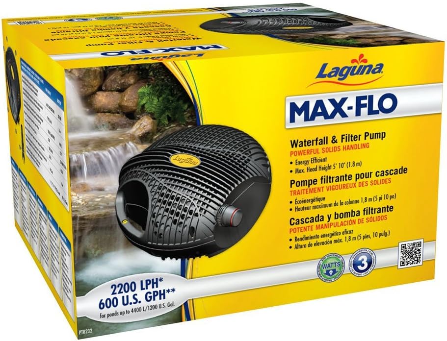 Laguna Max-Flo 600 Waterfall and Filter Pump for Ponds Up to 1200-Gallon