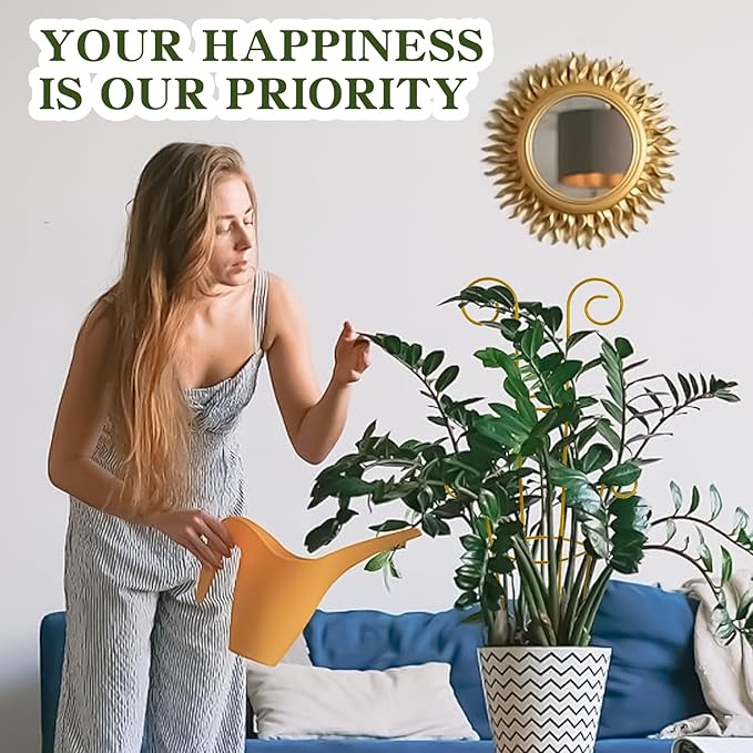 ZOUTOG Trellis for Climbing Plants Indoor 30 Inch, Houseplant Trellis for Potted Plants Metal 4Pcs for Vine Ivy Flower Support,Round Shape,Golden