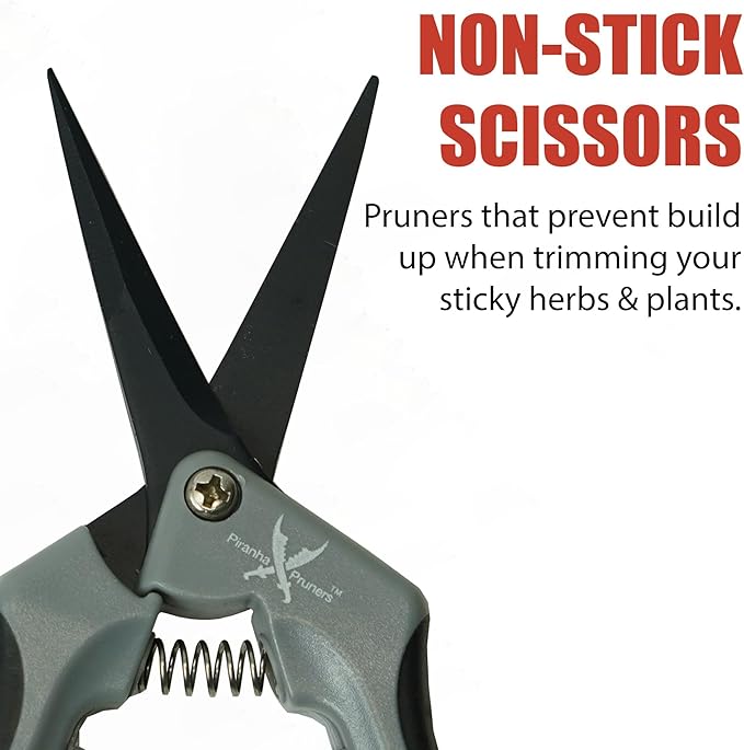 Piranha Pruner Trimming Scissors Garden Shears, Plant Trimmers, Gardening Hand Tools, Curved Fluorine Coated Blade