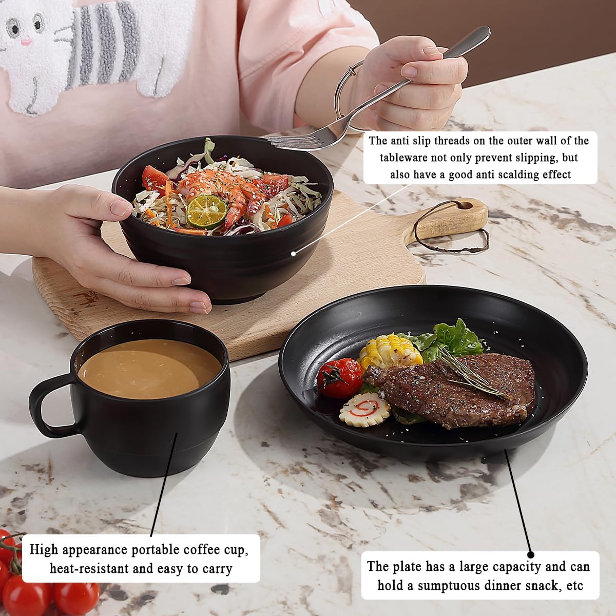 Berglander Camping Mess Kits for 2 Person, Silverware Set Spoons Forks Knives, Camping Essentials Gear, Accessories for Travel, Picnic, Outdoor, Easy to Carry and Clean