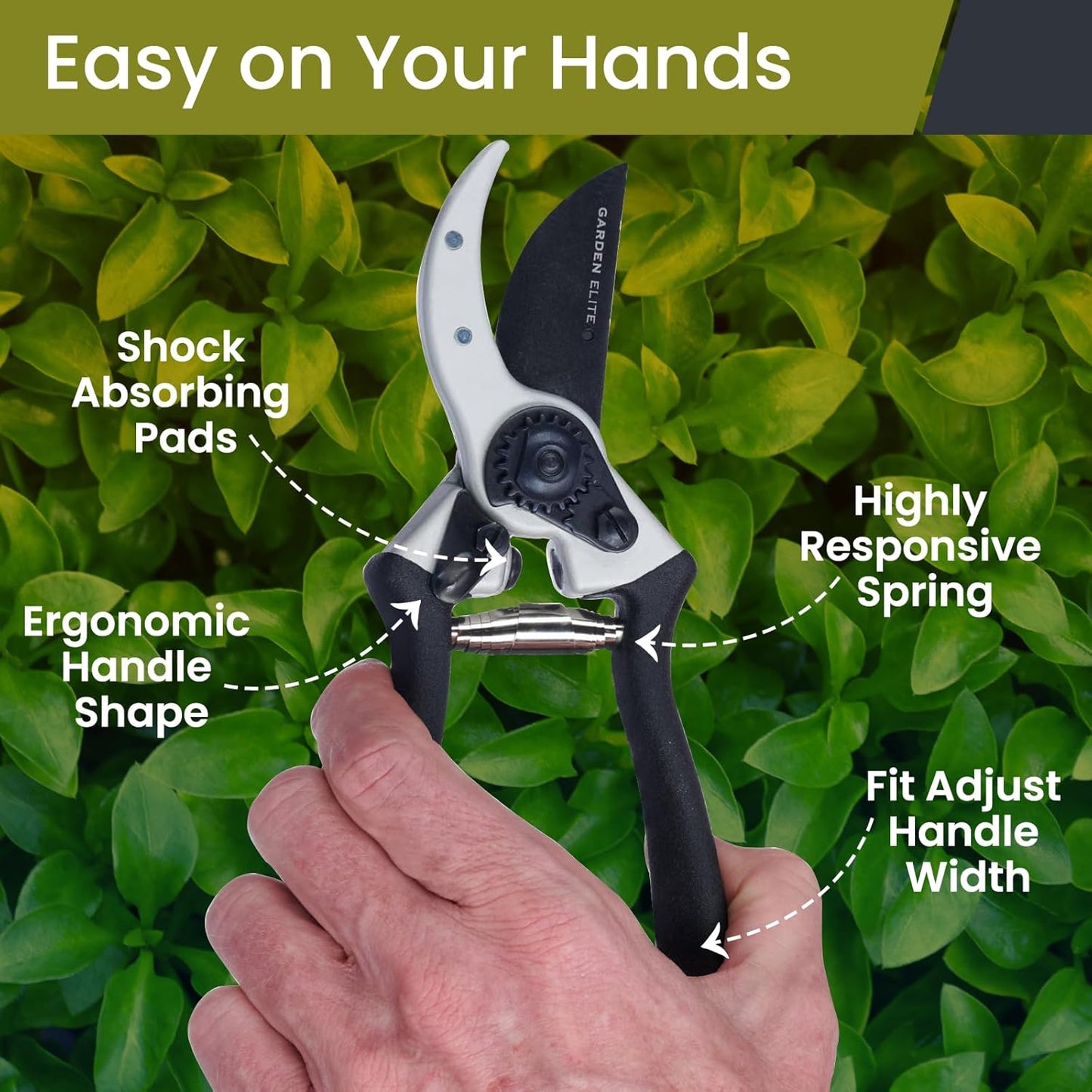 Garden Elite’s Alpha Six Bypass Pruning Shears with PVC Handles - Premium Garden Tools for Effortless Cutting Experience – Includes High-Performance Garden Clippers for Precise Trimming & Extra Blade