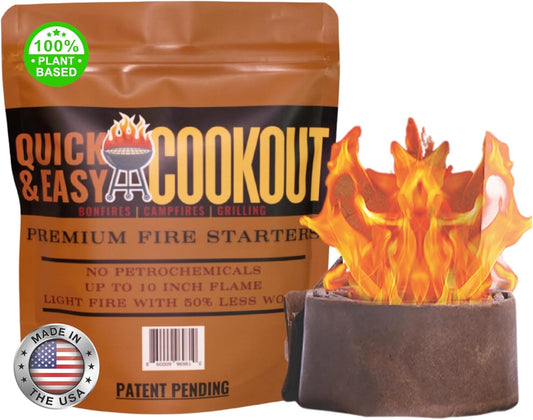 Start Fires Fast with Zero Effort! The Most Powerful Fire Starter You Will Ever Use. Plant-Based Fuels Only. Light Wet Logs Without Kindling. Patent-Pending. for Camping, Fire Pits, Survival