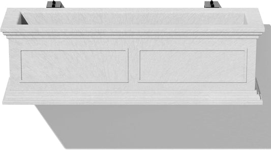 Veradek Brixton Series Plastic Railing Planter - Rectangular Planter for Outdoor Deck/Balcony | Crack-Resistant with Adjustable Rail Attachment | Classic Estate Design for Herbs, Succulents, Flowers